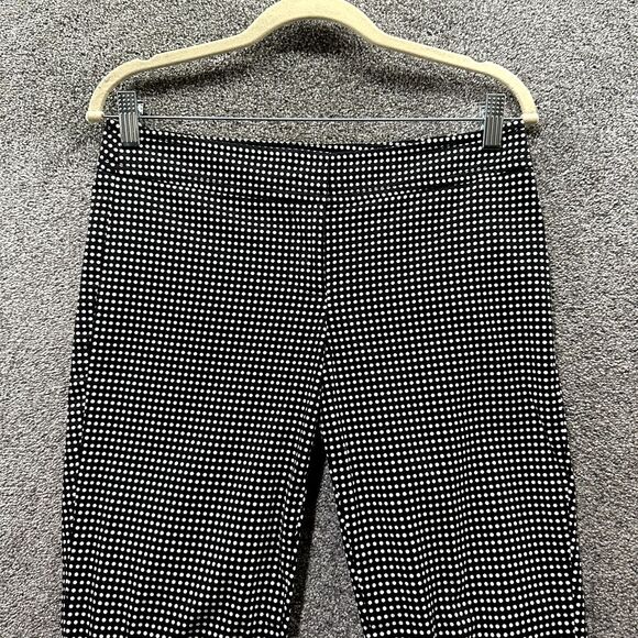 Talbots Trouser Pants Women 4P Black Dot Print Cotton Blend Straight Office - Picture 3 of 12